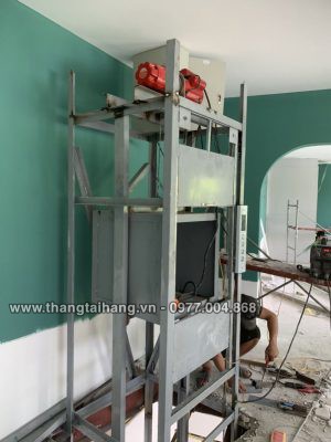 Nên thi công thang tời hàng ở đâu Hà Nội chất lượng an toàn nhất